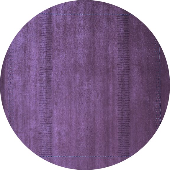Ahgly Company Indoor Round Abstract Blue Contemporary Area Rugs, 3' Round