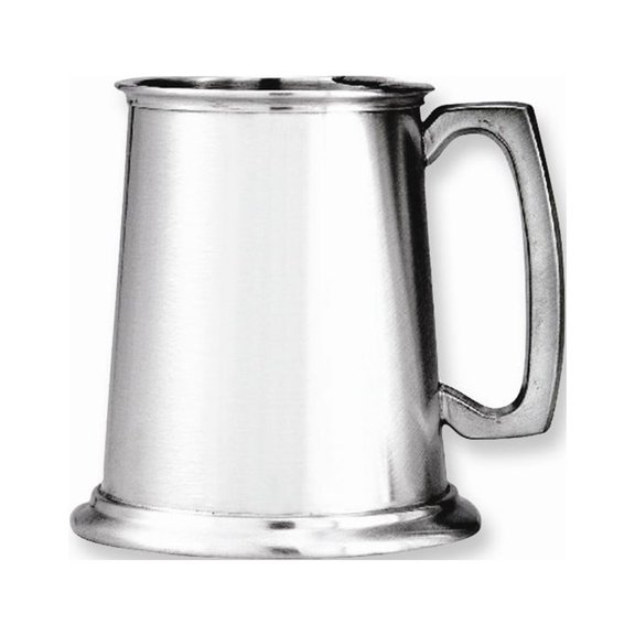 FB Jewels Pewter Satin Finish Glass Bottom 16oz Tankard
