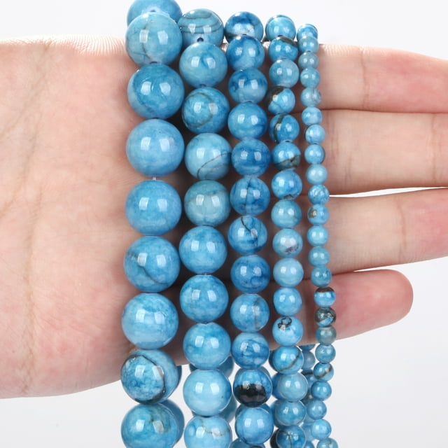 Perles Rondes Persiennes Persiennes Roses et Blanches en Pierre Naturelle 6/8/10/12mm pour Fabrication de Bijoux, Bracelets DIY, Accessoires 15 Pieds'