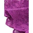 thumbnail image 5 of INSPIRE CHIC Valentine's Day Women's Shrugs Floral Lace Cardigan 3/4 Sleeves Sheer Cover Up Top XS Rose Purple, 5 of 6