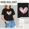 thumbnail image 5 of HUBERY Women Heart Graphic Round Neck Short Sleeve Valentine'S Day Top, 5 of 7
