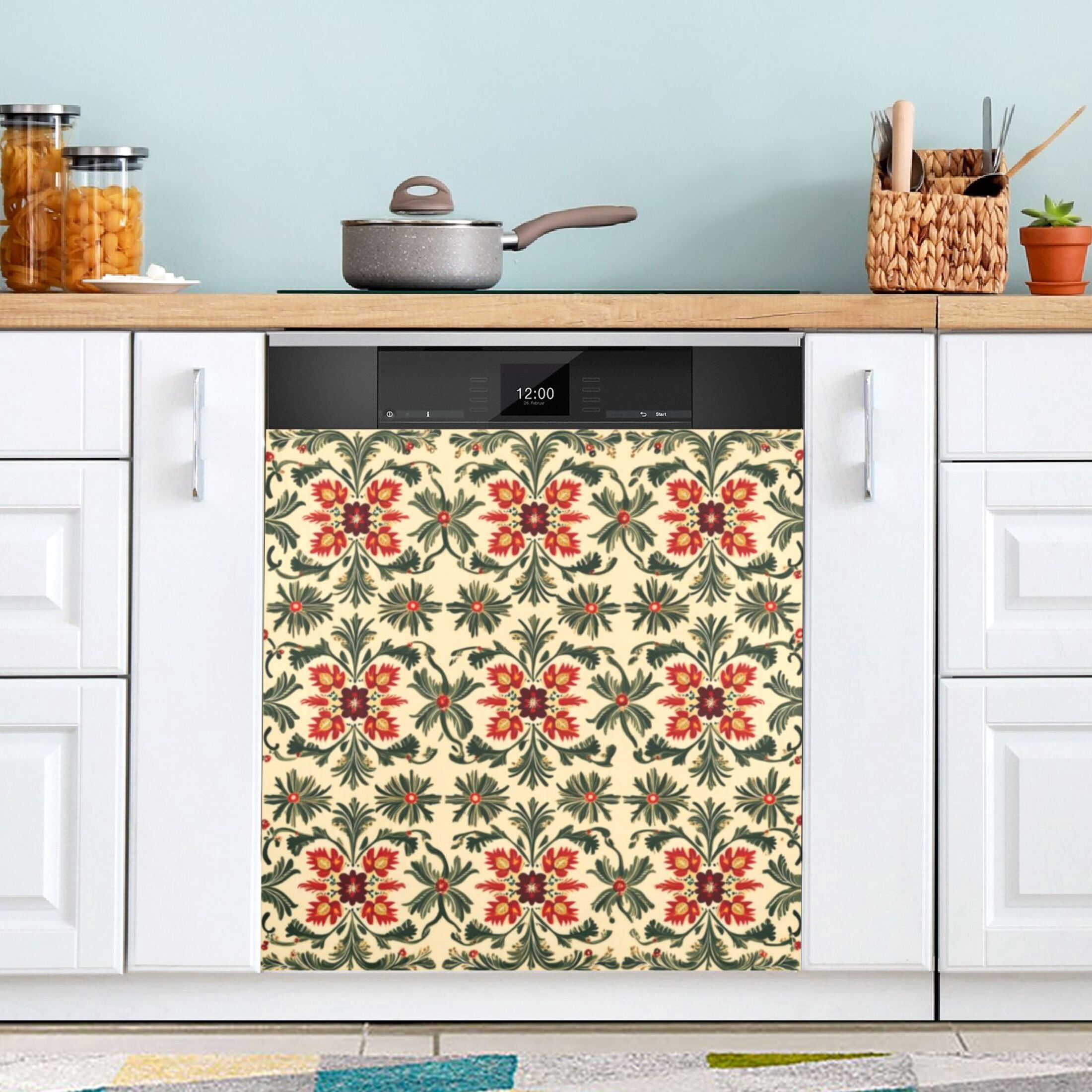 Dishwasher Magnetic Sticker 23x26 Inch Refrigerator Magnetic Sticker Washing Machine Magnetic Sticker Kitchen Panel Magnetic Sticker Home Decor Christmas Style Snowflakes