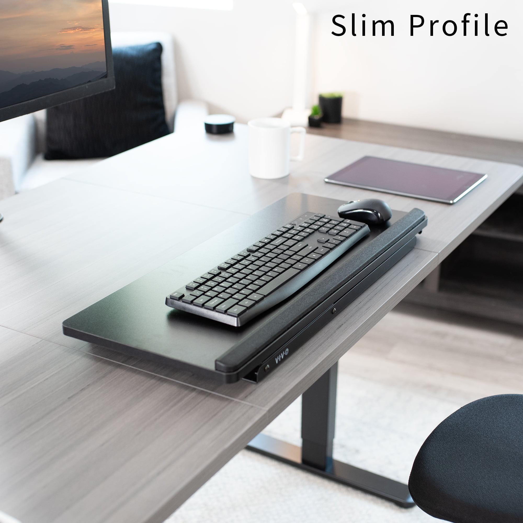 VIVO Black Ergonomic Heavy-Duty Scissors Lift Keyboard and Mouse Riser 27"