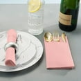 thumbnail image 4 of BloominGoods Colored Paper Disposable Dinner Napkins with Flatware Pocket, Pink 50-Pack, 4 of 9