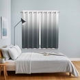 thumbnail image 4 of Grey Ombre Kitchen Curtains 63 Inch Length, Gray White Gradient Modern Abstract Art Grommet Top Bedroom Living Room Curtains, Light Filtering Cafe Curtain Drapes 2 Panels Set 84''x63'', 4 of 9