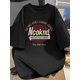 thumbnail image 1 of Men's 100% Cotton Short Sleeve T-Shirt with Bold Circular Logo Print - Black Casual Summer Tee, Regular Fit Round Neck, Machine Washable for Casual Attire, Relaxed Style Shirt, Breathable Fabric, 1 of 6