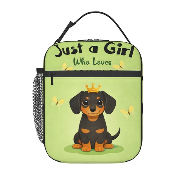 Cute Dachshund Dog Lunch Bag Portable Thermal Lunch Box for Men and Women