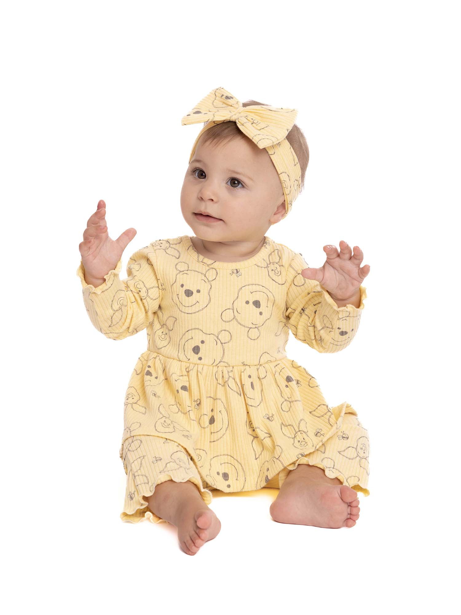 Disney Winnie the Pooh Baby Girls Top, Pants and Headband, 3-Piece Set, Sizes 0/3-24 Months