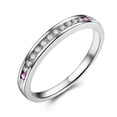 thumbnail image 2 of 2.00 mm Colorless Moissanite Wedding Band Womens , Sterling Silver Eternity Wedding Ring, 2 of 8