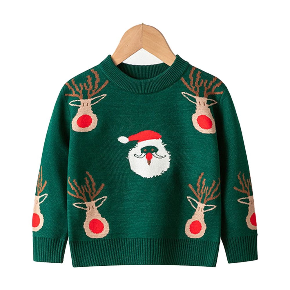 Pull Bébé Enfant Tricoté Col Rond - 95% Acrylique 5% Coton - Motif Floral - Chaud, Doux - Taille 68