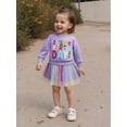 thumbnail image 4 of BemeyourBBs Toddler Baby Girl Birthday Dress Outfit 1 2 3 4 Years Old Birthday Tutu Skirt Set Letter Embroidery Long Sleeve Sweatshirt and Tulle Skirt Set Cute Kids Spring Fall Winter Clothes, 4 of 9