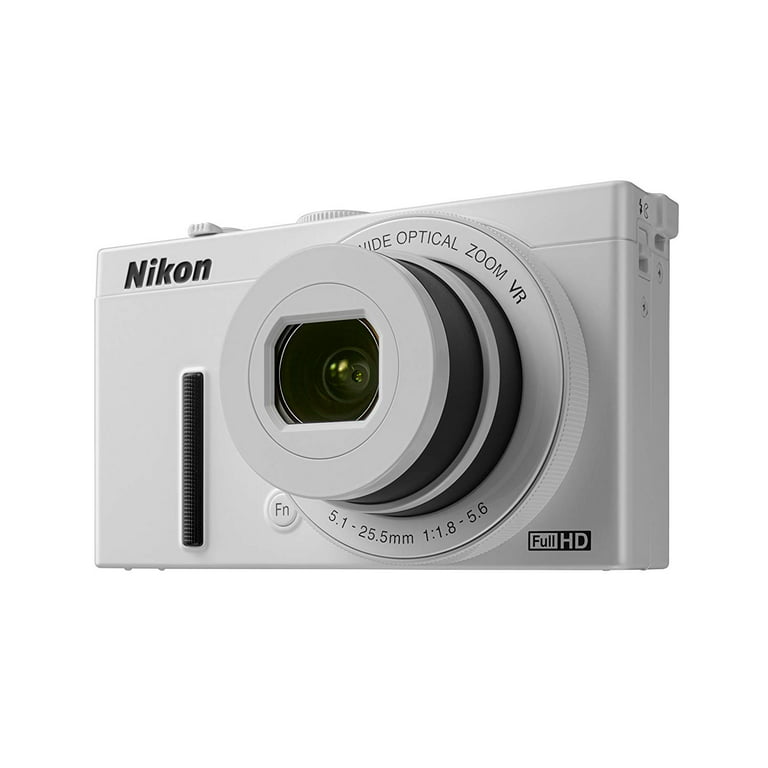 Nikon COOLPIX P340 12.2 MP Wi-Fi CMOS Digital Camera with 5x Zoom NIKKOR  Lens and Full HD 10(White ) + Pixi-Basic 32GB I3ePro Accessory Bundle