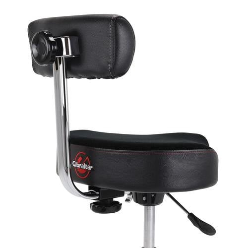 Gibraltar Hydraulic 16 in. Cordura Saddle Drum Throne with Backrest
