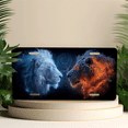 thumbnail image 4 of 1 Pcs 2D Flat License Plate Covers & Frames, Two Opposing Lions For Decorative Front, Waterproof For Decoration Aluminum License Plate Covers & Frames Cover For Men Women, 12" X 6", 4 of 6