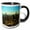 Black/White, variant on 3drose, Chicago Skyline Cartoon, 11oz Two-tone Black Mug