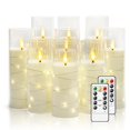 thumbnail image 1 of Velas LED Nimiko Flickering sin llama con cadena de estrellas, 9 unidades, 1 of 6