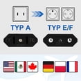 thumbnail image 2 of Adaptador convertidor de enchufe JM Paquete de 4 enchufes de viaje de EE. UU. a la UE, 2 of 5