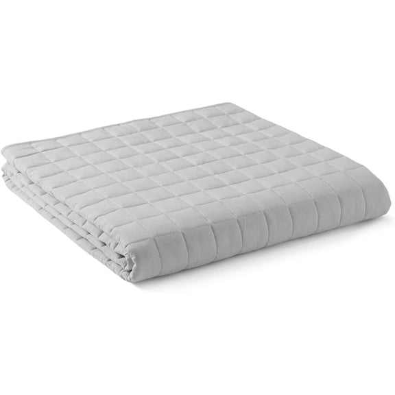 15lbs Weighted Blanket for Adults, Heavy Bed Throw Blanket with Cooling Glass Beads for All Season Use, Ideal for ~90lbs (48x72 Inches, Twin/Full, Dark Grey)