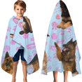 thumbnail image 3 of German Shepherd Hooded Bath Towel，60"x35" for Ages 3 To 12 Kids, Quick Dry Lightweight Soft Microfiber Hood Beach Towel Cover Up for Kids, 3 of 7