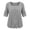 Gray, variant on Plus Size Tops for Women Lightweight Soft Square Neck Front Pleated Solid Color Blouses Loose A-line Adjustable 3/4 Rolled Sleeve Shirts XXL