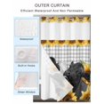 thumbnail image 4 of No Hook Shower Curtain with Snap-in Liner, Sunflower Cows Waterproof Fabric Bathroom Curtains, Farmhouse Floral Watercolor Botanical Plaid Bath Curtains & Mesh Top Window Stand Up Stall 36"x72", 4 of 9