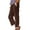 Coffee, variant on HUJlwoi Wide Leg Pants Woman Elastic Waist Loose Stretchy Trousers with Pockets Casual Fashion Pants for Beach Vacation