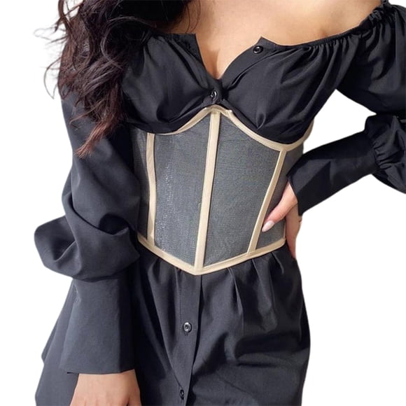 Belt Women Corset Mesh Sheer Underbust Bustier