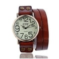thumbnail image 1 of Reloj de pulsera de cuero de vaca vintage marrón para hombres y mujeres, reloj de vestir de cuarzo para mujeres, 1 of 2