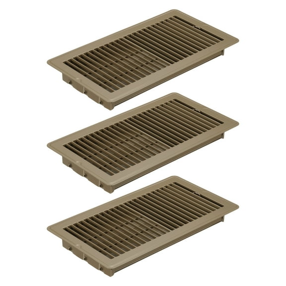 Uxcell 12 x 6 Inch Floor Register, 3pcs Heavy Duty Air Vent Cover Adjustable Floor Grates, Brown