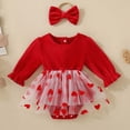 thumbnail image 2 of TAmten Preemie Baby Girl Clothes Ruffled Sleeveless Romper Floral Dreesy Bodysuit Heaedband 2pcs Baby Girl Summer Clothes(Red,6-12 Months), 2 of 9