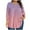 Pink, variant on CHGBMOK Womens 3/4 Sleeve Blouses Gradient Crew Neck T Shirts Casual Pleated Tops Curved Hem Going Out Outfit