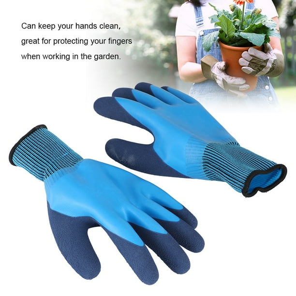 Domqga Waterproof Gloves 2 Pair Agriculture Garden Working Protective Gloves Non Slip Waterproof Latex Gloves Garden Gloves