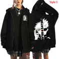 thumbnail image 2 of Chaqueta con cremallera de Anime para hombre y mujer, Sudadera con capucha con estampado de Gojo Satoru, ropa de calle informal Harajuku Unisex, otoño, 2 of 4