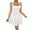 White_002, variant on HJYCHN Elegant Strapless Mini Dress for Women Flowy Party Wear with Ruched Waist and Ruffle Hem Design Black XS