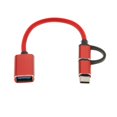 thumbnail image 1 of Cable USB tipo C 2 en 1 con adaptador OTG para cargador de teléfono móvil Samsung. rojo, 1 of 6