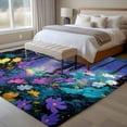 thumbnail image 4 of Large Area Rugs for Living Room Bedroom, Colorful Flowers 8'x10' Rug Washable Carpet Runner Indoor Outdoor, Spring Watercolor Oil Painting Forest Trees Non Slip Floor Mats Rug for Kitchen, Patio, 4 of 8