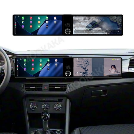 MOOKAKA Dual 12.3 inch Carplay Screen/Radio/Multimedia Player for Volkswagen Tayron 2019-2022 Universal Car Navigation/GPS Upgrade Headunit Android Display 1080P Touch Screen Receiver Replace System
