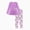 Lavender Purple, variant on Long Sleeve Peplum Top Floral Print Leggings Outfit Set (Big Girls)