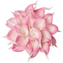 10pcs Artificial Calla Lily Flower Real Touch Latex Flowers for DIY Wedding Bouquet Party Home Decor (White-Yellow Core)