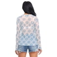 thumbnail image 5 of Ice Silk Mesh Long Sleeve Top Cooling Comfort Women's Crewneck Mesh Tops Casual Shirt Snowflake-like Flowers Pattern Medium, 5 of 6
