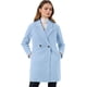 thumbnail image 1 of Abrigos de invierno raglán cruzados con solapa con muesca para mujer Azul claro L, 1 of 6