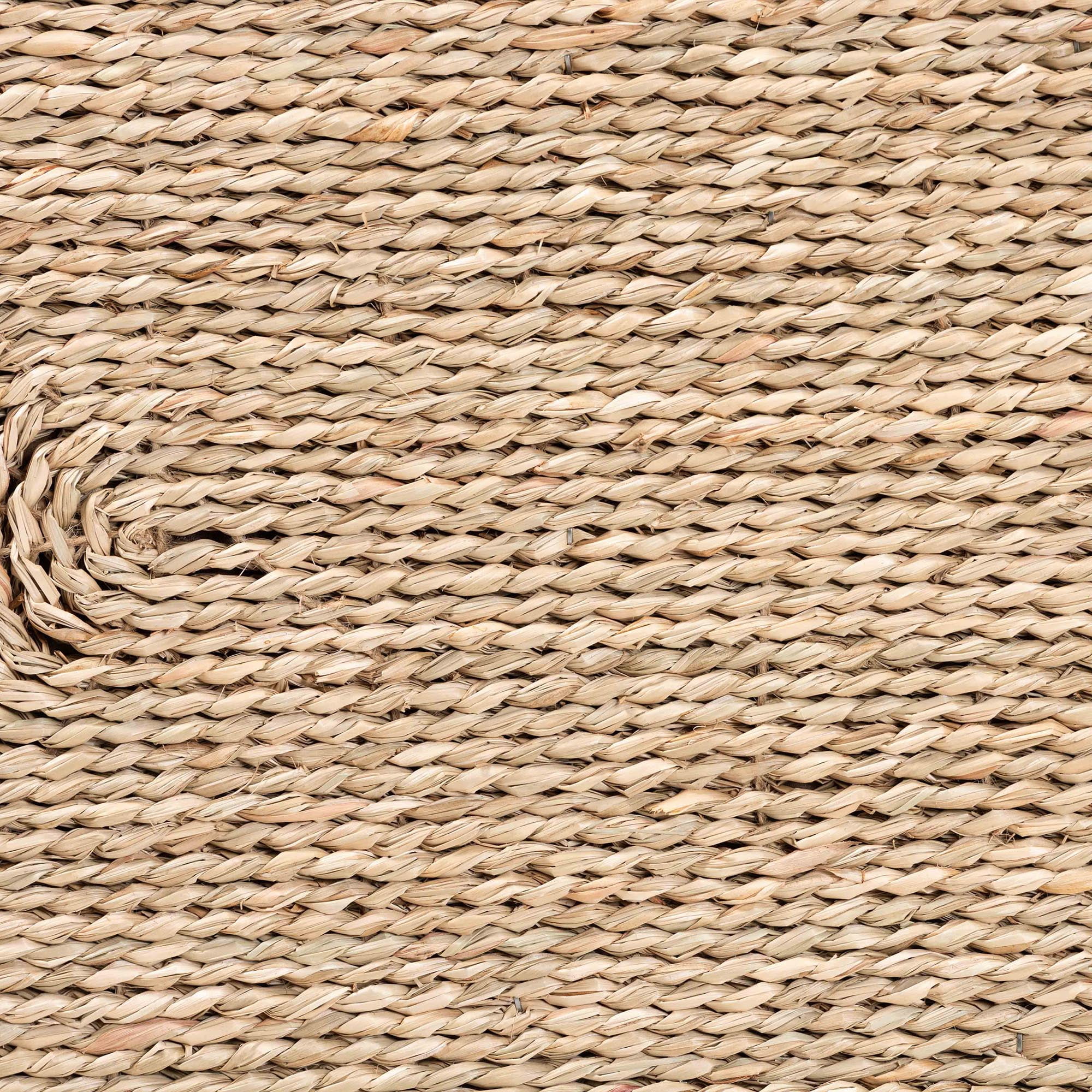 bali & pari Adonica Modern Bohemian Natural Brown Seagrass and Wood End Table