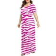 thumbnail image 3 of Womens Dresses Women's Plus Printed Casual Short Sleeve Round Neck Pleated Pocket And Ankle Dress Boho Dresses for Women Multicolor 5XL, 3 of 6