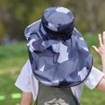 thumbnail image 3 of CSSAD Outdoor Wide Brim Sun Hat with Solar Fan, Summer Big Brimmed Shawl Fisherman's Hat for Childen, Sun Bucket Hat for Men Women UPF 50+ Bucket Fishing & Beach Hat with Fan, Black, 3 of 6
