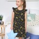 thumbnail image 4 of Balery Bee Camisón de princesa para niñas, pijama de algodón con mangas abullonadas, suave y bonito.-Large, 4 of 6