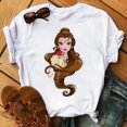 thumbnail image 3 of Nuevas camisetas de moda para mujer, camiseta con estampado de princesa Punk, ropa de manga corta, camiseta Kawaii de Disney, camisetas para mujer, ropa de calle, 3 of 5