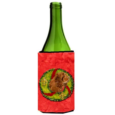 

Sussex Spaniel Cristmas Wreath Wine bottle sleeve Hugger