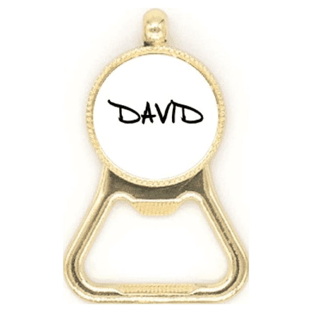 Special Handwriting English Name DAVID Beer Bottle Cap Opener Stainless Steel Key Chain