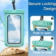 thumbnail image 6 of JETech Waterproof Phone Pouch, Water Proof Case for iPhone 16 15 14 13 Pro Max Plus, for Samsung Galaxy S24 S23 Ultra and Others up to 7.2 Inch, IPX8 Dry Bag with Lanyard, 2 Pack (Black+Green), 6 of 6