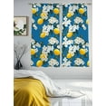 thumbnail image 2 of White Flowers Sheer Curtains for Living Room Bedroom Yellow Lemon Fruit Vintage Watercolor Sheer Curtains 63 Inch Long 2 Panels Set Light Filtering Curtain Window Treatments Drapes for Dining Room, 2 of 6